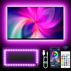 TV Backlights, 13.1FT LED Lights for 32-65 Inch TV, RGB TV LED Lights Behind, Music Sync  APP and Remote Control TV LED Strip Lights USB  for Gaming/Bedroom