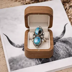 BLU MESA DOUBLE STONE + SILVER RING