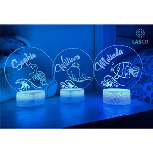 Ocean Life Kids Personalized Acrylic Night Light