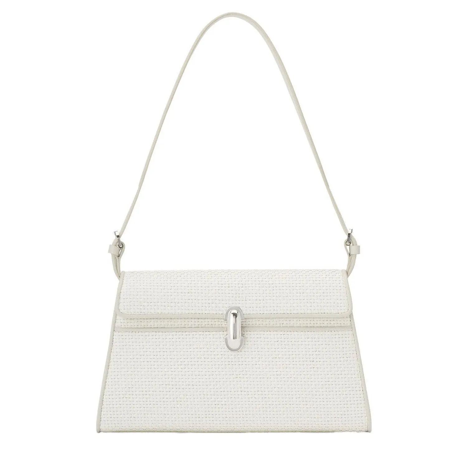 Symmetry Shoulder Bag - Ivory Raffia