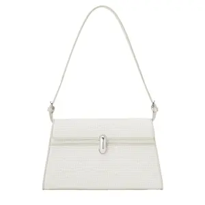 Symmetry Shoulder Bag - Ivory Raffia