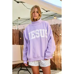'JESUS' Mock Neck Sweatshirt