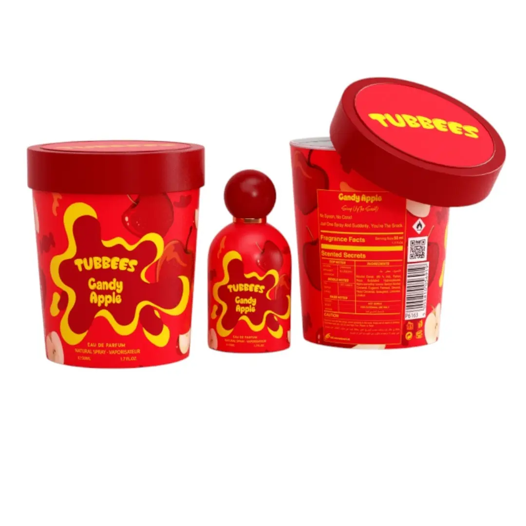 Grandeur Tubbees Candy Apple Alcohol-Based Eau De Parfum, 1.7 fl oz Single Item Unisex Fragrance with Apple-Sweet and Caramel Notes, Unisex Wear