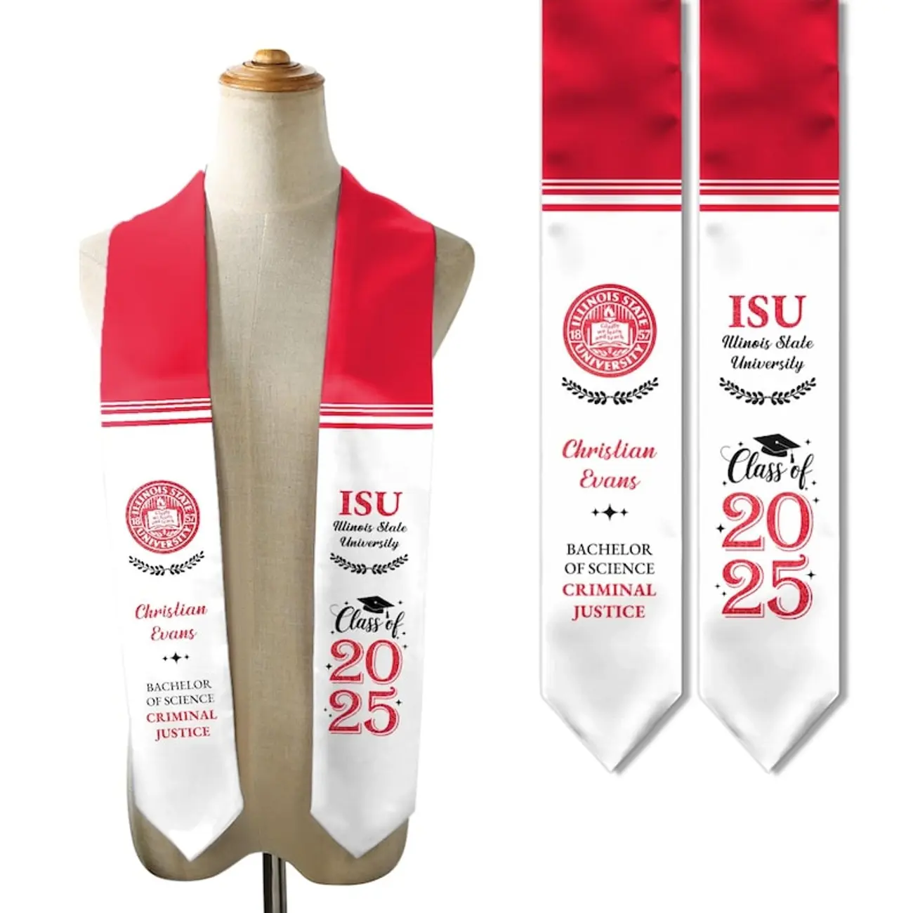 Custom College Graduation Sash, Personalized Graduation Stole, Gift for Graduates, Class of 2025 USSA9
