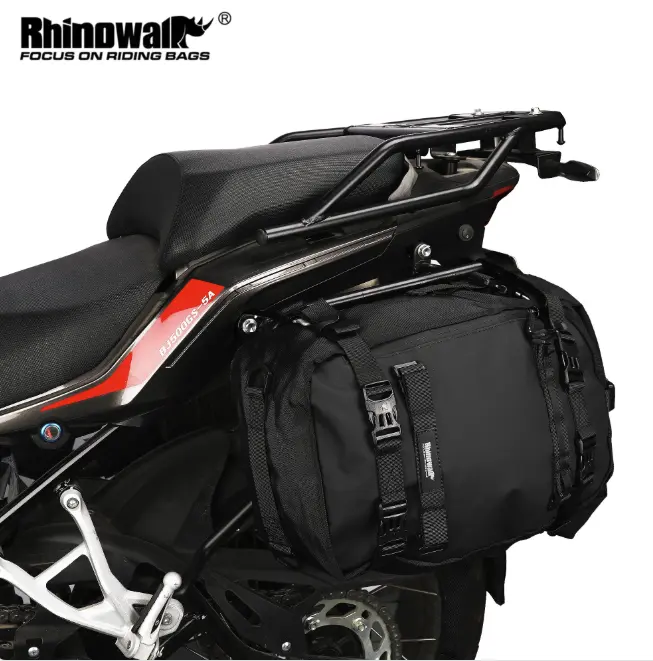 Rhinowalk Waterproof Multi-Size Motorcycle Riding Bag - 10L/20L/30L Bumper-Mount Rear Seat Luggage Pack, Durable Secure Storage for Daily Commutes, Touring Motorcycle Gear