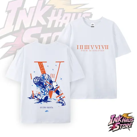 Guido Mista's "Sex Pistols" Iconic Pattern from JoJo's Bizarre Adventure: Golden Wind--Short-sleeved cotton unisex casual T-shirt anime fashion streetwear peak stylish