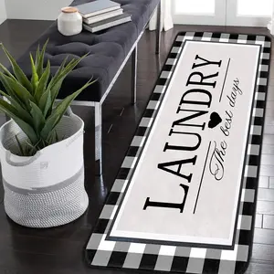 Farmhouse Laundry Room Rug Runner 20"X47" Kitchen Mat Washable Entryway Rugs Soft Non Slip Laundry Carpets Comfort Standing Desk Mats,Carpet for Sink,Office,Laundry Room Decor Accessories