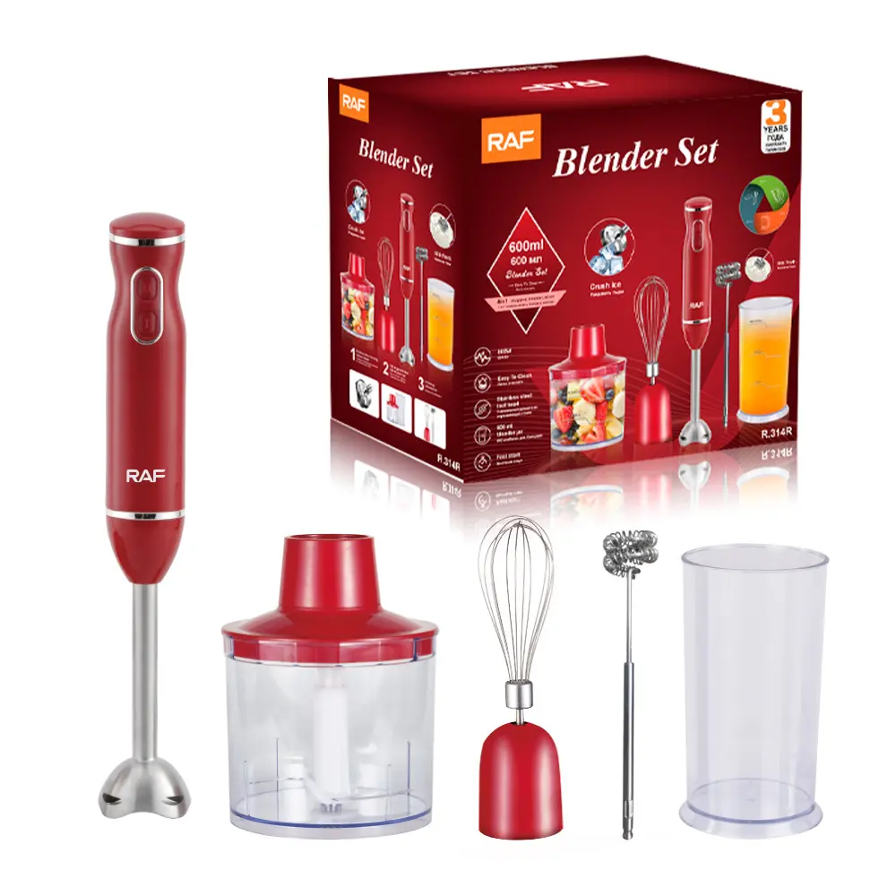 5-in-1 Portable Handheld Immersion Blender - Compact Space-Saving Kitchen Tool for Apartments, with Cup (34*10*15cm) - Baby Food Maker, Milk Frother, Juicer, Meat Grinder
