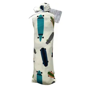 Longboard Swaddle, 45 x 45 Extra Large Baby Swaddle Blanket, Soft Bamboo Stretch Fabric, Swaddle + Nursing Cover Up + Stroller Cover, Longboard Print, 45 x 45 in