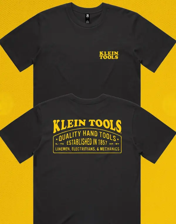 Klein Tool T-Shirt, Quality Hand Tools Shirt For Men, Lineman Electritians Tee, Lineman Utility Pole Graphic, Perfect Gift for Electricians and Tradesmen, Men's Cotton Tee
