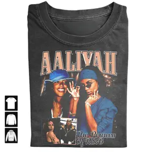 Vintage 90s Aaliyah The Princess of R&B Graphic Tee - Aaliyah Queen of Urban Pop Tee - Rap Tee - Hiphop Graphic Tee - Music Shirt - RIP Aaliyah Tee
