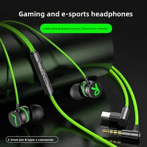 Metal Magnetic Wired Type-C Earphones In-ear Heavy Bass Mobile Phone Wired Control Tuning Gaming Headphones