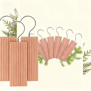 100% Natural Cedar Wood Blocks for Clothes Storage, Aromatic Cedar Balls for Closets and Drawers, Reusable Cedar Hangers for Wardrobe, Natural Moth Repellent for Storage Boxes, Long-Lasting Fragrance Cedar Sachets