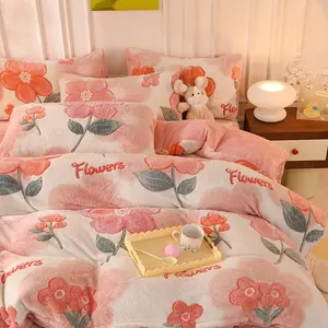 Floral Pattern Duvet Cover Set, 3 Counts/set Including 1 Duvet Cover & 2 Pillowcases without Filler, Soft Comfortable Bedding Set for Home Bedroom Hotel