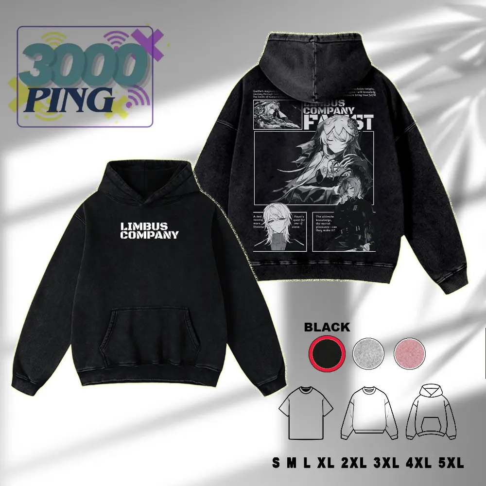 Limbus Company Faust Manga Panel Vintage Bootleg Inspired cotton Tee, Retro Anime RPG Graphic Unisex T-Shirt, Project Moon Throwback Heavyweight Sweatshirt, Y2K Monochrome Nostalgia Oversized Streetwear Hoodie And Tank Top