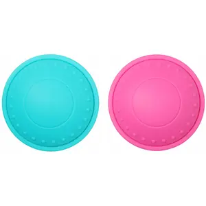 Poocii Pod Dog Slow Feeder - Interactive Puzzle for IQ Training Enrichment Cats Toy - 2 Interlocking Halves Licking Pads Flying Disc for Pets