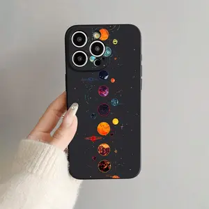 Planet Pattern Phone Case, Decorative Phone Protector Cover, Phone Accessories Compatible with iPhone 11 12 13 14 15 16 17 Pro Max