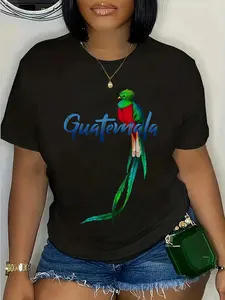 100% Cotton Unisex Guatemala quetzal T-Shirt Casual Graphic Printed Tee,boring,fitness