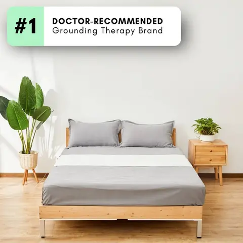 GroundingWell Natural Cotton Grounding Bedsheet – Sleep Better, Feel Rested