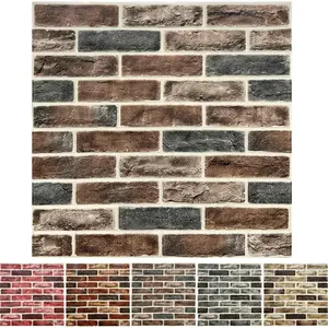 10-Pack 52 Sq.Ft  Wall Panels Peel and Stick  Faux Brick Wallpaper Peel and Stick Brown Faux Stone Wall Panel  Brick Self-Adhesive  Wallpaper