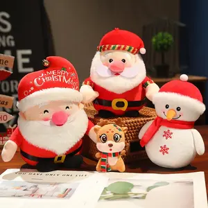 Cute Santa Claus Plush Toys Snowman Elk Granny Reindeer Plush Toys Soft Stuffed Christmas Pillow Plushie Gift Christmas Decor