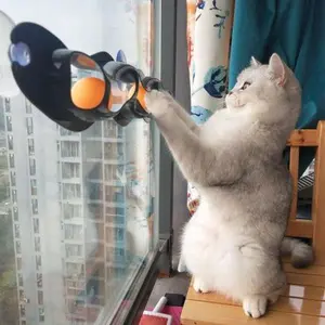 Amusing Window Suction Cup Ping Pong Educational Cat Toy