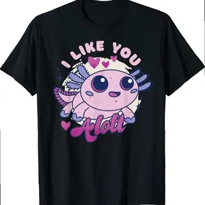 I Like You Axolotl Anime Cute Valentines Day Funny T-shirt