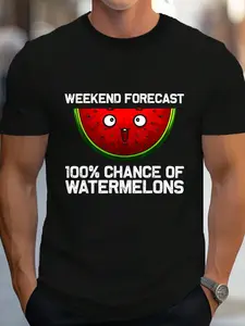 100% Cotton Cool Watermelon For Men Melon Summer Juicy Fruit Lover T-Shirt Women's Men's Graphic Tee Crew Neck summer vacation Tops