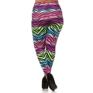 Zebra Print Neon Color Leggings