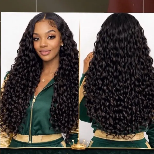 Deevine Tress VIRGIN HAIR Glueless Deep Wave, HD Lace Wig 6x6, 24" Soft Full Defined Curls Beginner Friendly Invisible Melt for Everyday Glam 180% Density Voluminous Body Lace Closure Wig Human Wig Hair