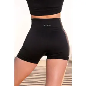 black seamless high waisted shorts