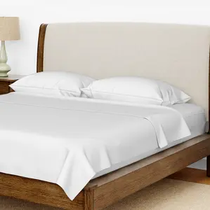 HOME BOULEVARD 4 Piece Bed Sheet Set - 100% Microfiber Stain-Free Sheet Set - Queen Size, White, MOTEL HOTEL HOME