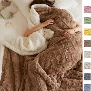 Soft Plush Blanket, Lamb Velvet Bed Cover, Puffy Warm Travel Blanket, Sofa Chair Throw, Autumn Blanket, Dual-Sided Design, Large Size, Soft Cozy Blanket, Thick Warm Blanket, Winter Blanket