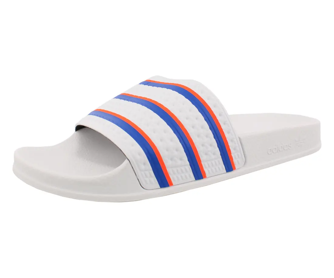Adidas Adilette Men's Slip-On Slides, Classic 3-Stripes Sandals with Contoured Footbed, Casual Pool Footwear