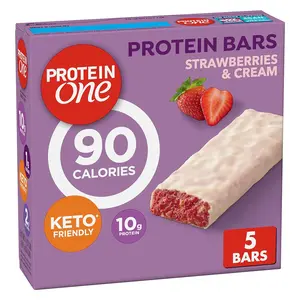 Protein One 90 Calorie Protein Bars, Strawberries and Cream, Keto Friendly, 5 Ct, 4.8 oz