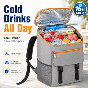 Insulated Leak-Proof Cooler Backpack for Work, 30-Can Lunch Cooler Bag, Keeps Drinks & Lunch Cold, Hands-Free Soft Cooler Backpack for Men Women, Beach, Picnic, Camping & Travel