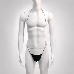 Free Size Men's Suspender Thong – Low-Rise, Sexy, Thin U-Pouch, Dual-Strap, Butt-Lifting Design Briefs Menswear