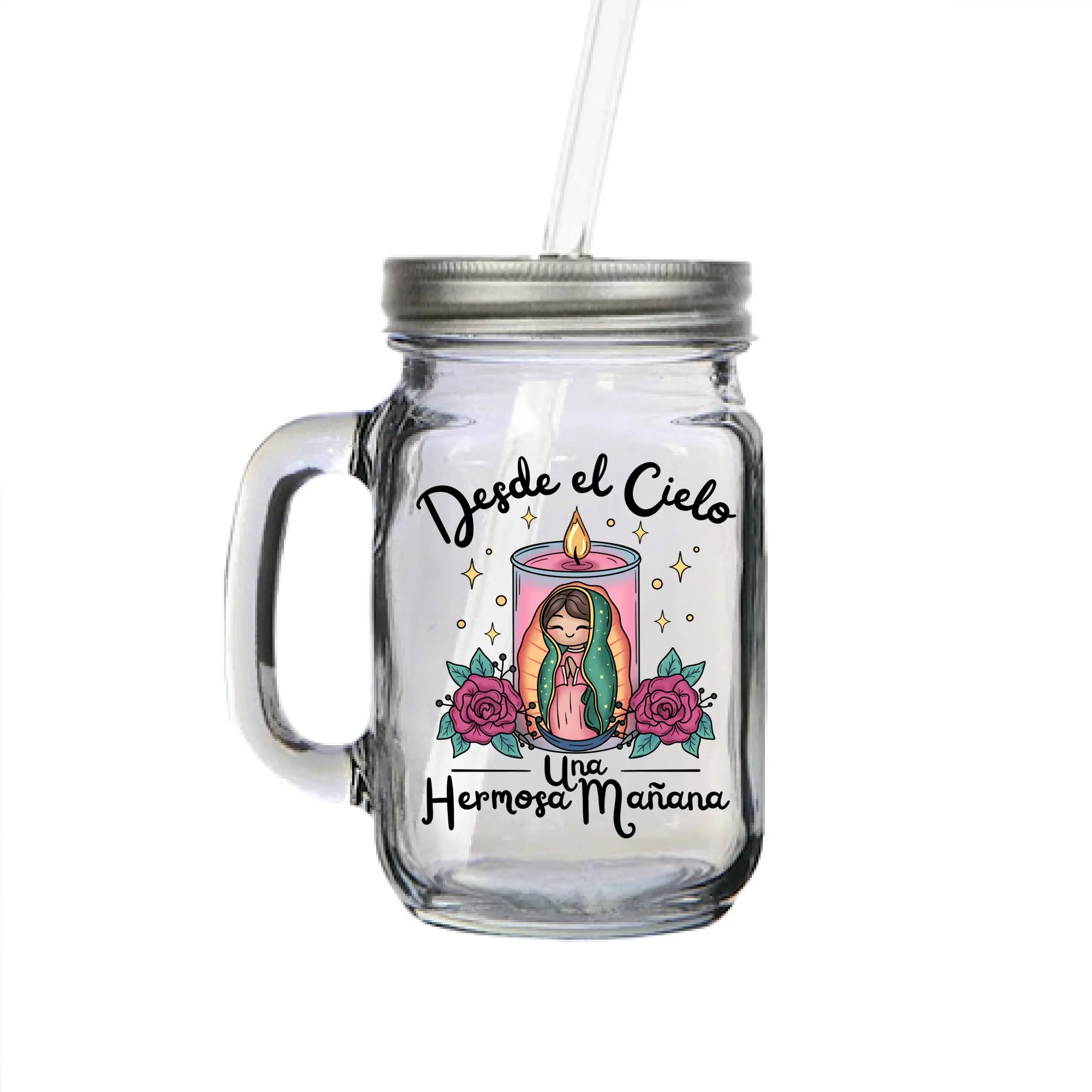 Desde El Cielo Virgencita Mason Jar Mug drinkware mugs
