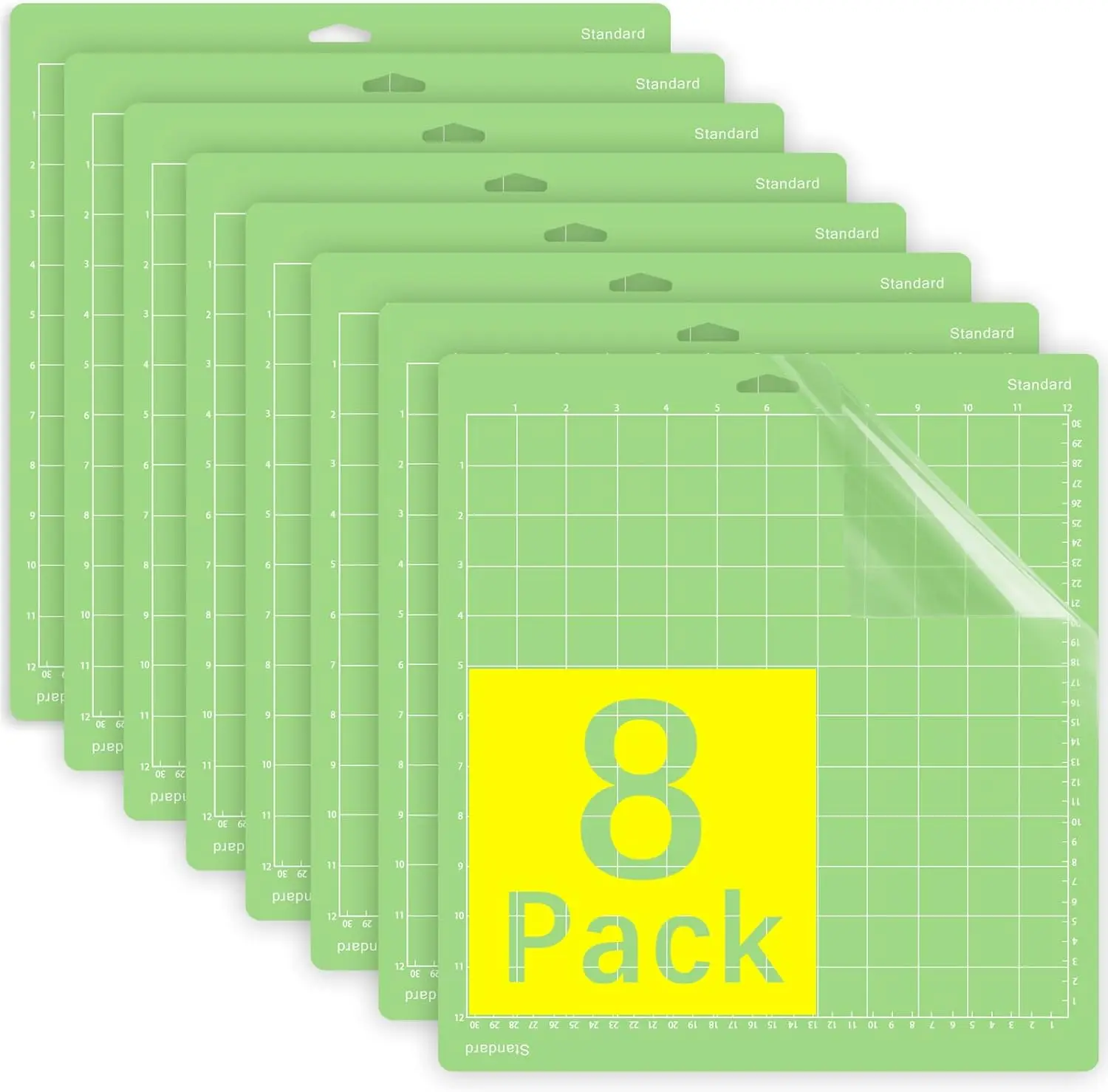 Mat, Compatible With Cricut Explore One/Air/Air 2/Maker 8 Pack 12x12 Inch Standard Green Grip Adhesive Sticky Non-Slip Durable Mat Cut Mats Replacement Accessories