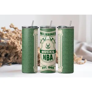 Milwaukee Basketball Tumbler, Vintage Ticket, Insulated Travel Cup