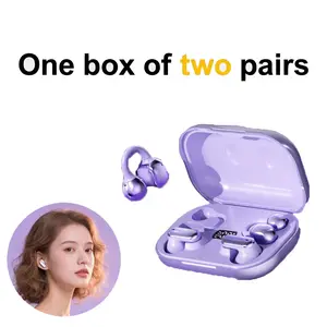 2-in-1 Bluetooth 6.0 Earbuds, Open Ear & Mini In-Ear Headphones with AI Noise Cancelling & 76H Long Battery