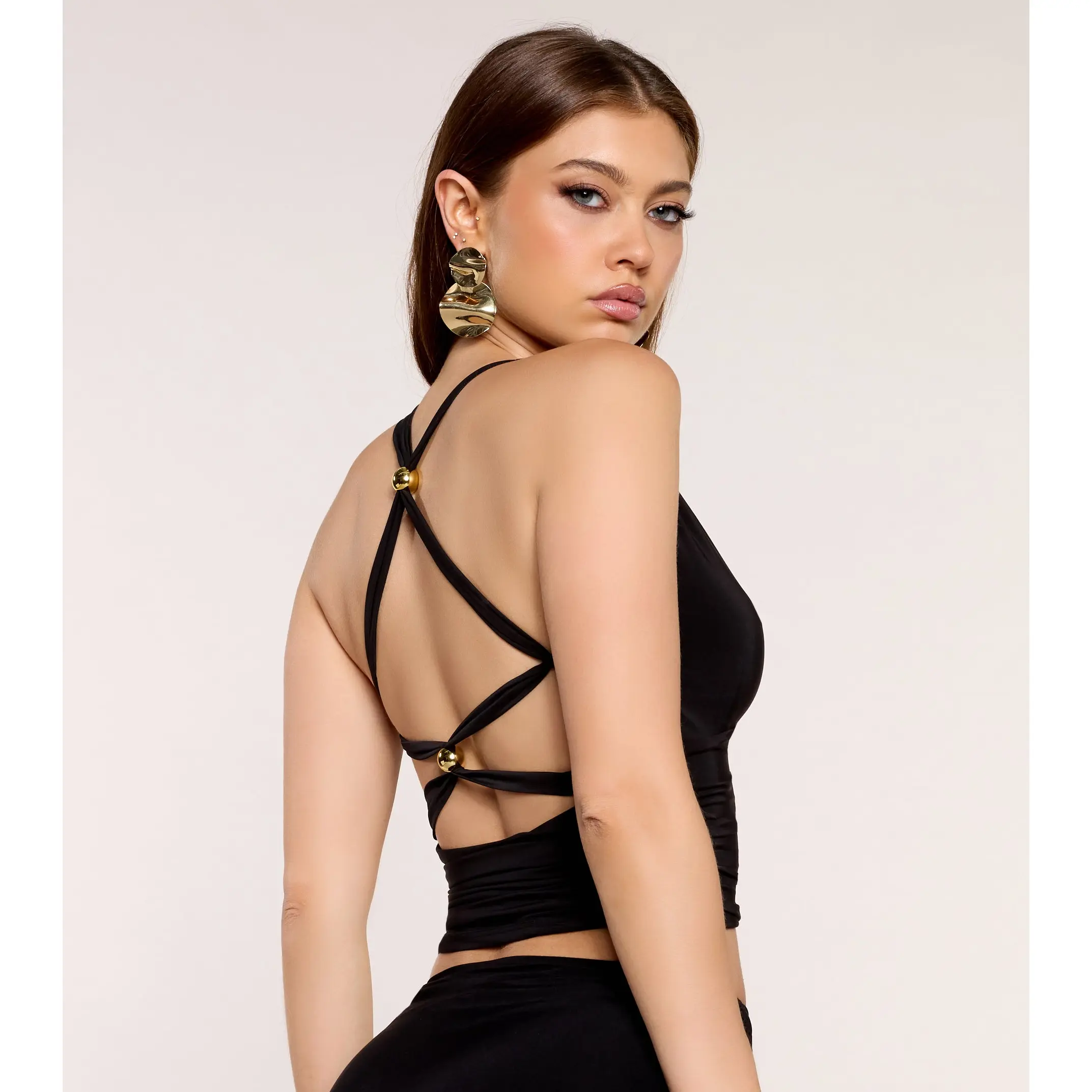 Caught Up Beaded Crop Top