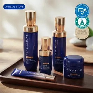 [EXPRESSIONS] DEFY TIME PDRN Collagen Anti-Aging Set Full Routine Plump & Healthy Skin - PDRN Toner, Serum, Moisturizer, Face Cream & Eye Cream | Total Needle-Free Lift for Wrinkles & Sagging | 5-Step Spa-Grade Cellular Repair System