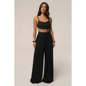 Black After Sunset Pleated Pants