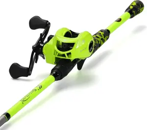 Baitcast & Spinning Reel and Fishing Rod Combo, IM7 Graphite 2 count Blank Rods,EVA Handle & S Style Hook Keeper