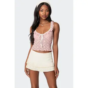 Contrast Sheer Lace Top