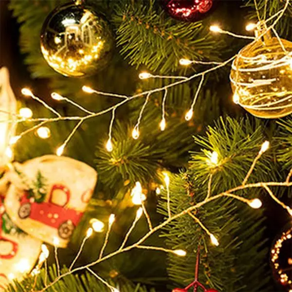 100FT Firecracker Fairy String Lights, 1000 LEDs Warm White Plug-In Silver Wire Cluster Fairy Lights with Remote for Christmas Tree, Bedroom, Patio, Garden & Backyard Decor