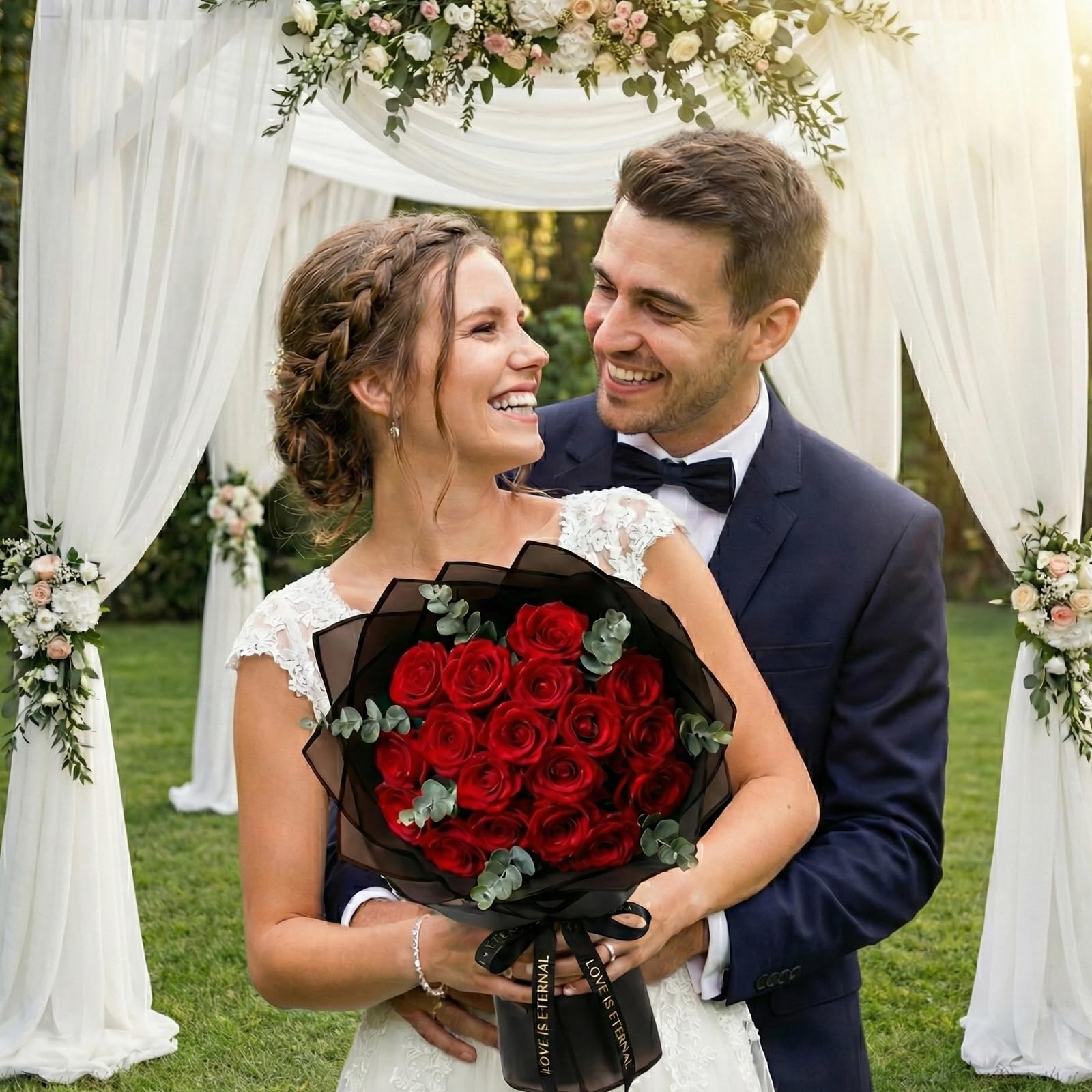 20 Sheets Flower Wrapping Paper - Waterproof Black Floral Wrapping Paper for DIY Crafts, Florist Supplies Packaging for Wedding Valentine's Day Birthday Gift