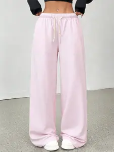 Women's Casual Long Pants, Light Zebra Stripe, Loose Fit, Drawstring Waist, Breathable Fabric, All Seasons, Street Style