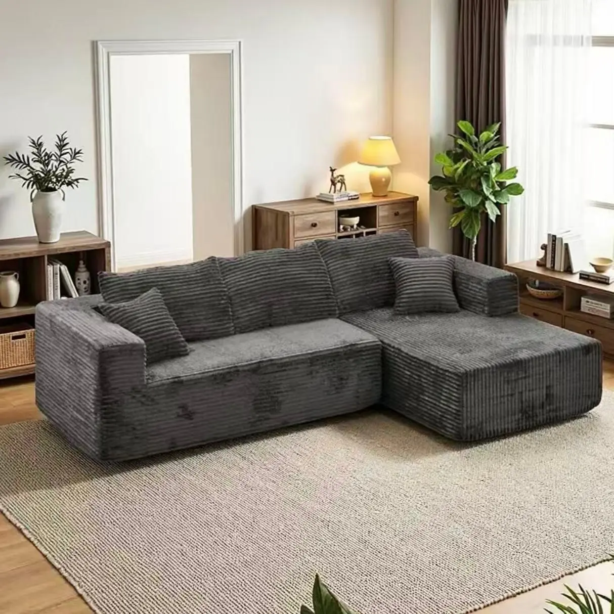 96in-Gray Right Chaise